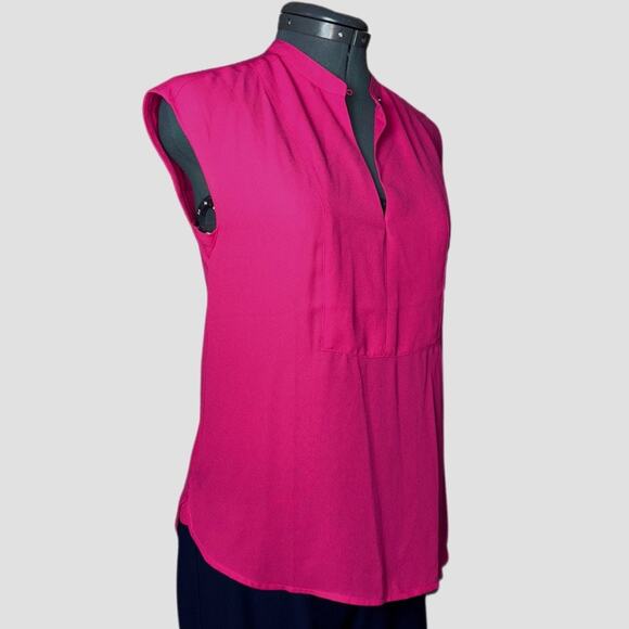 J. Crew Drapey cap-sleeve top Women's size XXS Fuchsia Dark Pink - Picture 3 of 16